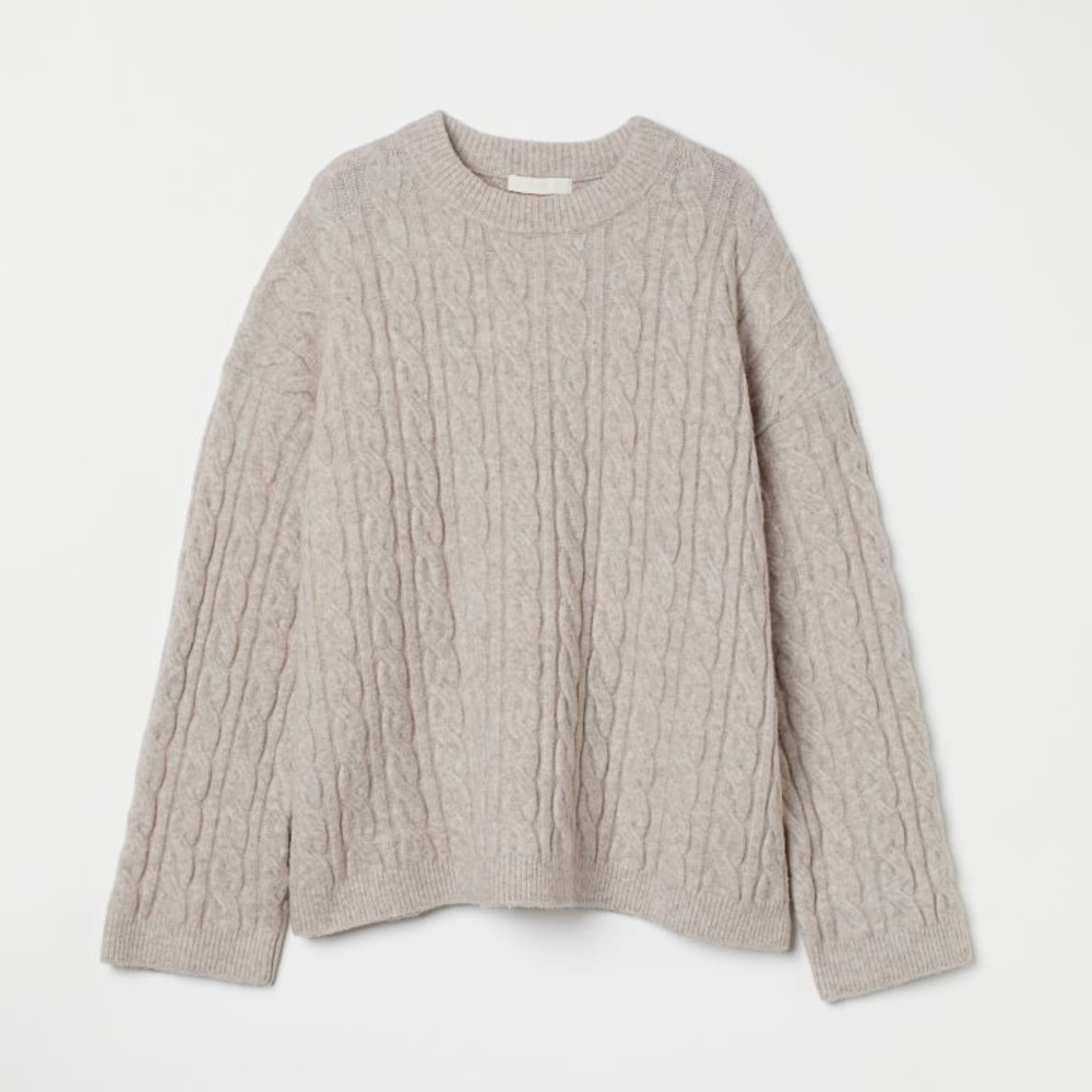 H&M Beige Cable Knit Sweater